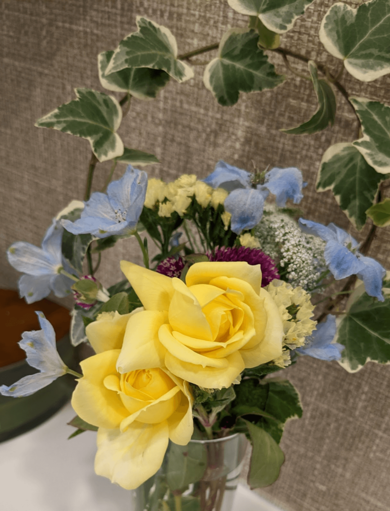 このように自宅で栽培したお花も合わせやすかったです。